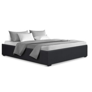 Artiss Toki Queen Gas Lift Bed Frame - Charcoal – Nice N Cheap Variety Store Queen Gas Lift Bed Frame