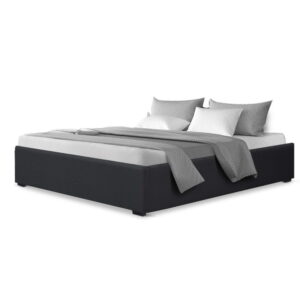 Artiss Toki Queen Gas Lift Bed Frame - Charcoal – Nice N Cheap Variety Store Queen Gas Lift Bed Frame