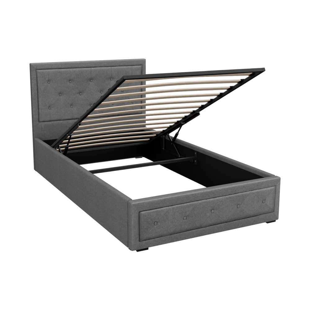 Artiss King Single Gas Lift Bed Frame - Grey Wood – Nice N Cheap Variety Store King Single Gas Lift Bed