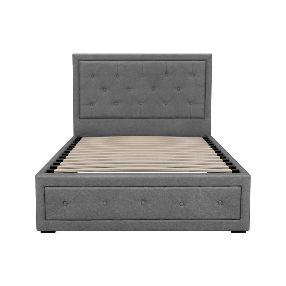 Artiss King Single Gas Lift Bed Frame - Grey Wood – Nice N Cheap Variety Store King Single Gas Lift Bed