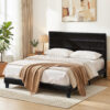 Artiss King Bed Frame | Black Velvet Geometric Headboard – Nice N Cheap Variety Store King Bed Frame