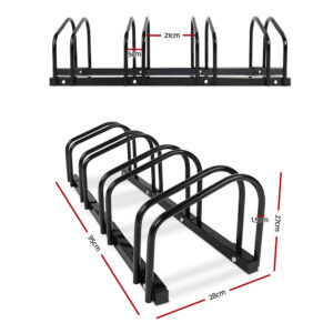 Weisshorn 4 Bike Stand Rack Bicycle Storage Floor Parking Holder Cycling Black – Nice N Cheap Variety Store Weisshorn 4 Bike Stand Rack Bicycle Storage Floor Parking Holder Cycling Black - Image 2