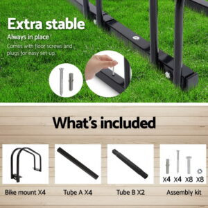 Weisshorn 4 Bike Stand Rack Bicycle Storage Floor Parking Holder Cycling Black – Nice N Cheap Variety Store Weisshorn 4 Bike Stand Rack Bicycle Storage Floor Parking Holder Cycling Black - Image 6