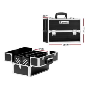 Embellir Portable Cosmetic Beauty Makeup Case- Black - Image 2