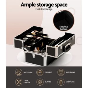 Embellir Portable Cosmetic Beauty Makeup Case- Black - Image 5