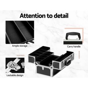 Embellir Portable Cosmetic Beauty Makeup Case- Black - Image 7