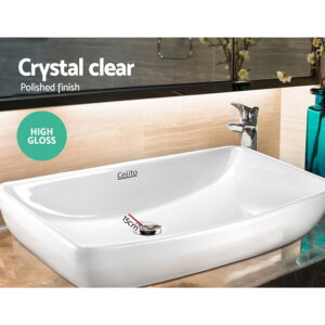 Cefito Bathroom Basin Ceramic Vanity Sink Hand Wash Bowl 60X38Cm – Nice N Cheap Variety Store Cefito Bathroom Basin Ceramic Vanity Sink Hand Wash Bowl 60X38Cm - Image 5