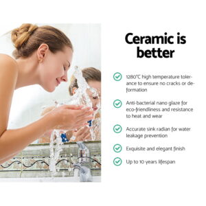 Cefito Bathroom Basin Ceramic Vanity Sink Hand Wash Bowl 41X41Cm – Nice N Cheap Variety Store Cefito Bathroom Basin Ceramic Vanity Sink Hand Wash Bowl 41X41Cm - Image 3