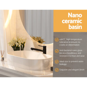 Cefito Bathroom Basin Ceramic Vanity Sink Hand Wash Bowl 52X31Cm – Nice N Cheap Variety Store Cefito Bathroom Basin Ceramic Vanity Sink Hand Wash Bowl 52X31Cm - Image 4