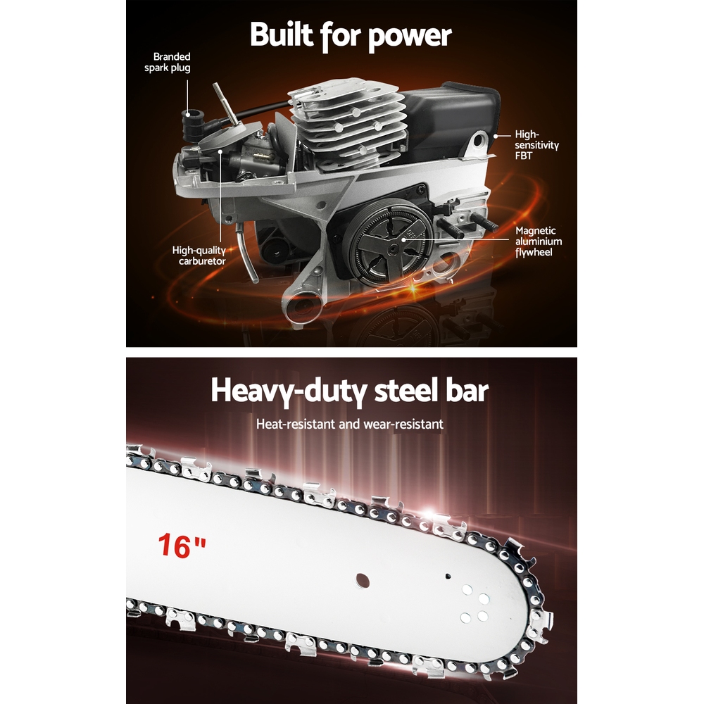Giantz Chainsaw Petrol 45Cc 16&Quot; Bar Commercial E-Start Pruning Chain Saw 1.7Kw – Nice N Cheap Variety Store Giantz Chainsaw Petrol 45Cc 16&Quot; Bar Commercial E-Start Pruning Chain Saw 1.7Kw - Image 5