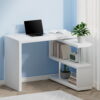 Artiss L-Shape Computer Desk With Bookshelf - White – Nice N Cheap Variety Store L-Shape Computer Desk