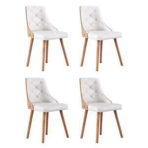 1 Set of 4 Artiss Dining Chairs White PU