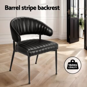 Artiss Dining Chairs Set Of 2 Leather Armchair Black – Nice N Cheap Variety Store Artiss Dining Chairs