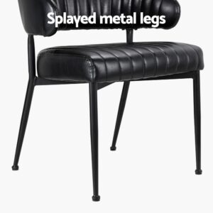 Artiss Dining Chairs Set Of 2 Leather Armchair Black – Nice N Cheap Variety Store Artiss Dining Chairs