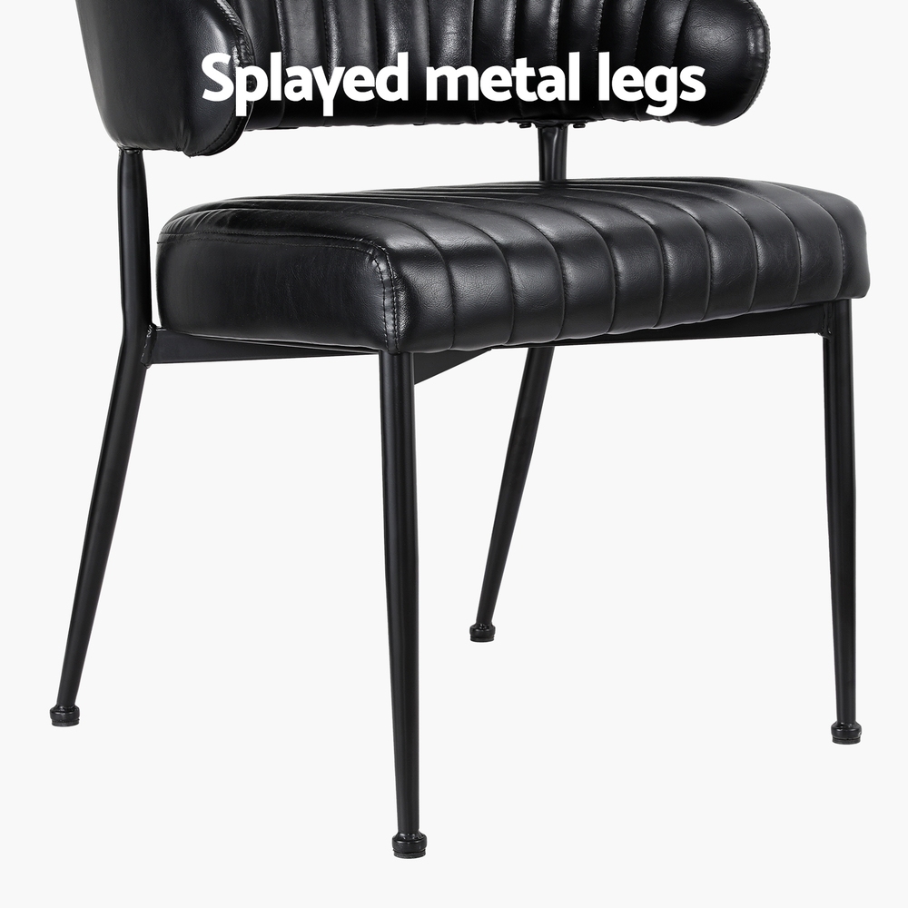 Artiss Dining Chairs Set Of 2 Leather Armchair Black – Nice N Cheap Variety Store Artiss Dining Chairs