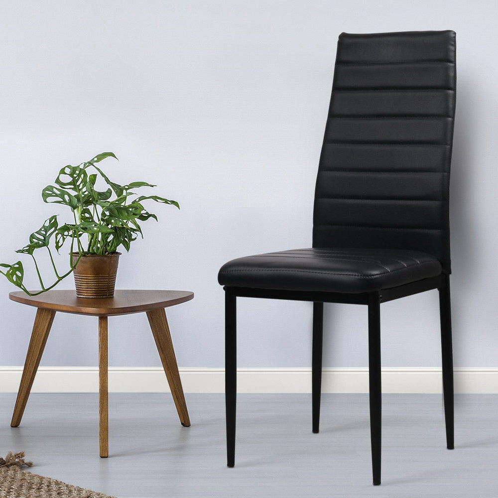 Artiss Dining Chairs Set Of 4 | Black Leatherette – Nice N Cheap Variety Store Dining Chairs Set