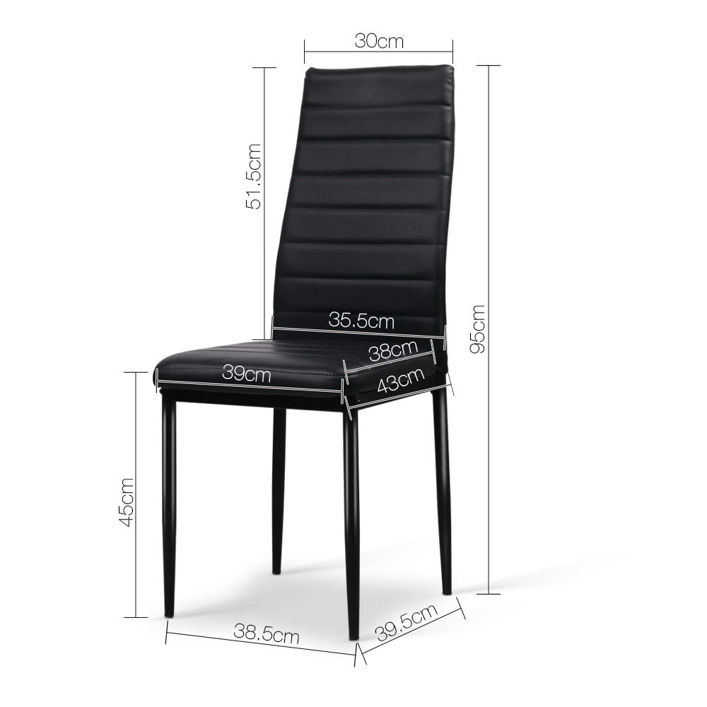Artiss Dining Chairs Set Of 4 | Black Leatherette – Nice N Cheap Variety Store Dining Chairs Set