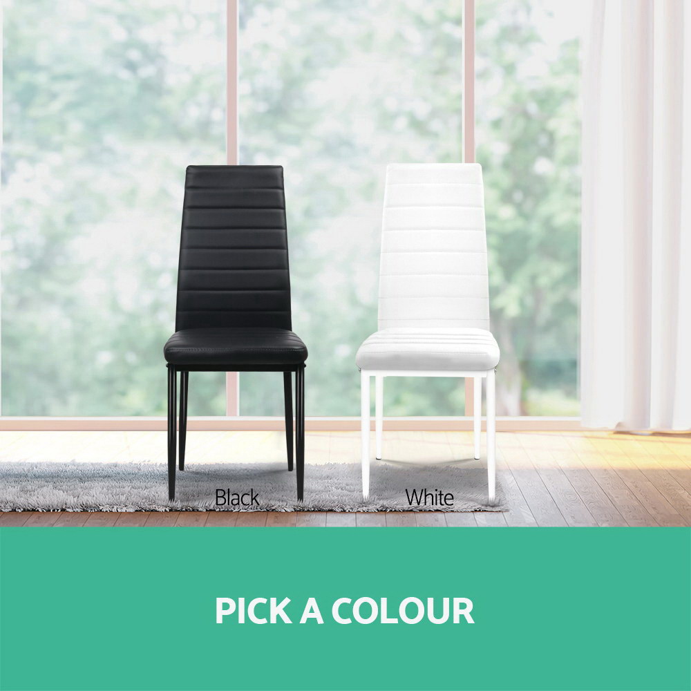 Artiss Dining Chairs Set Of 4 | Black Leatherette – Nice N Cheap Variety Store Dining Chairs Set
