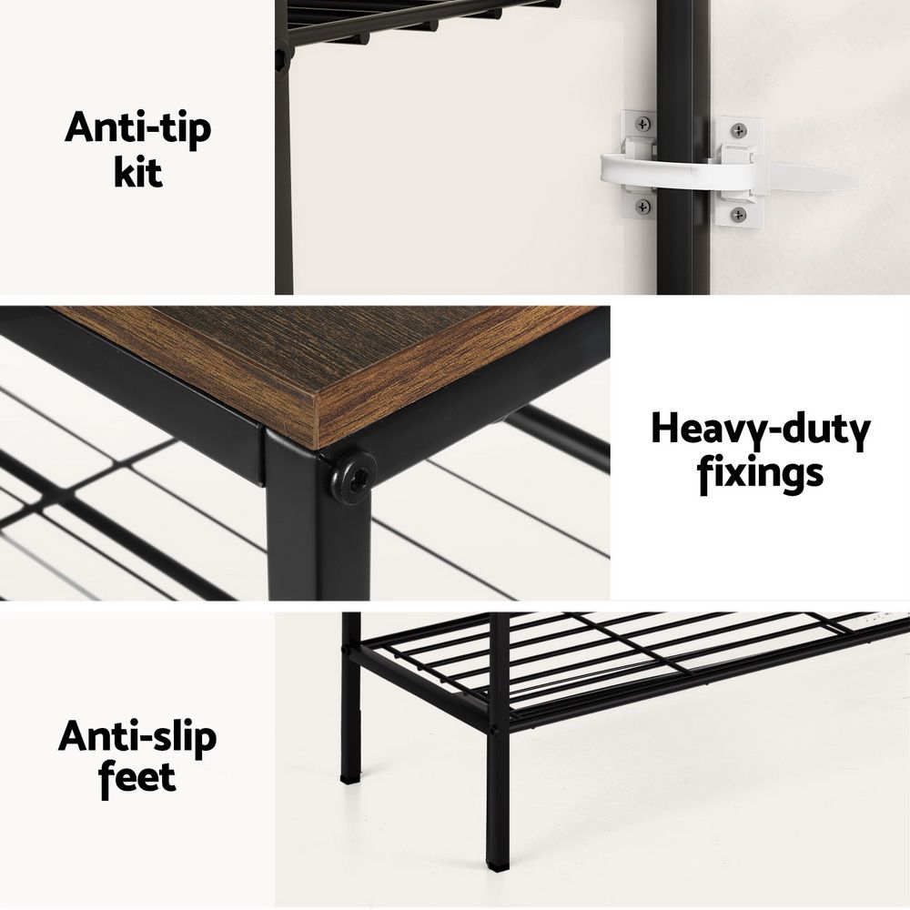 Artiss 5-Tier Shoe Rack For 25 Pairs - Walnut Bob – Nice N Cheap Variety Store 5-Tier Shoe Rack