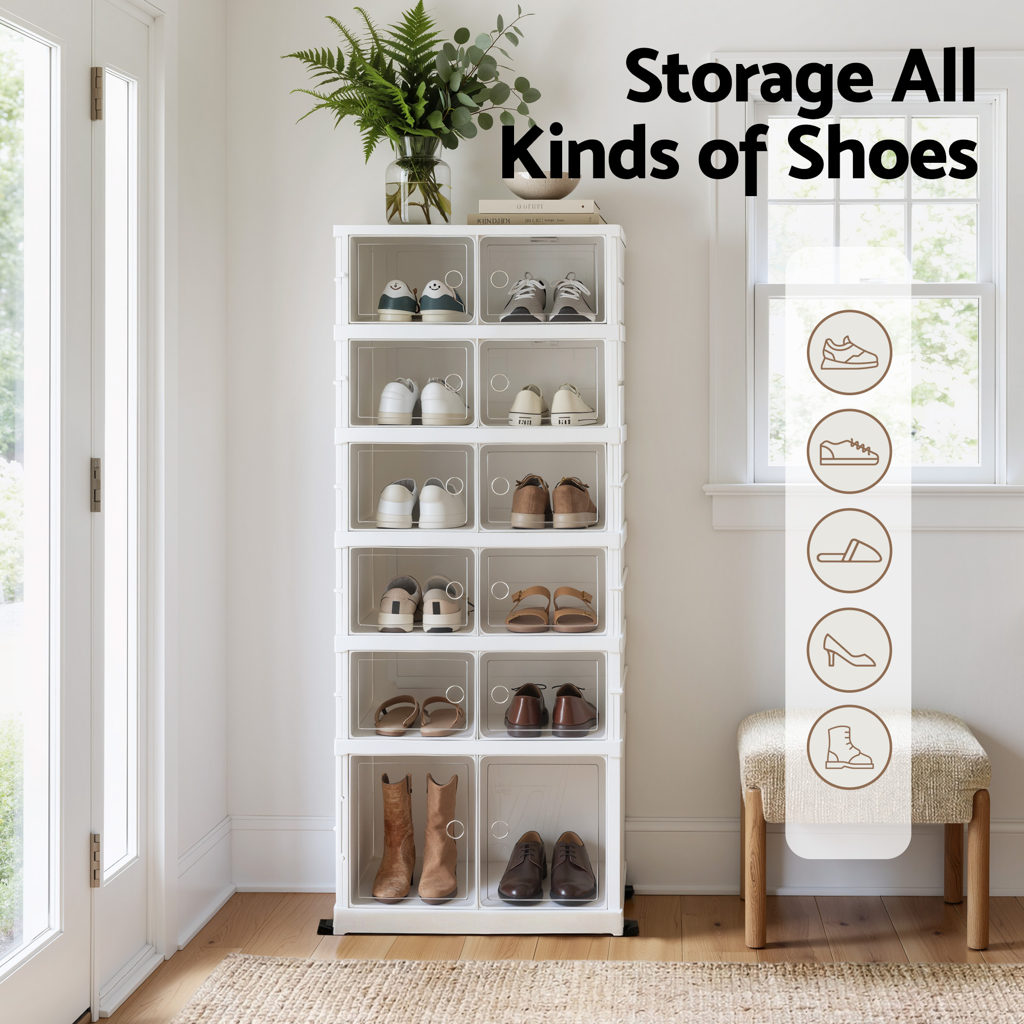 Artiss Foldable Shoe Storage Box 6 Tier 12 Pairs Entryway – Nice N Cheap Variety Store Artiss Foldable Shoe Storage Box 6 Tier 12 Pairs Entryway - Image 5