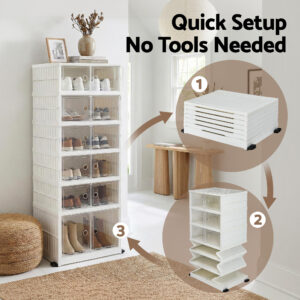 Artiss Foldable Shoe Storage Box 6 Tier 12 Pairs Entryway – Nice N Cheap Variety Store Artiss Foldable Shoe Storage Box 6 Tier 12 Pairs Entryway - Image 6