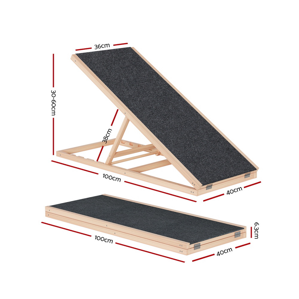 I.pet Dog Ramp 100Cm Adjustable Wooden Steps – Nice N Cheap Variety Store Dog Ramp 100Cm