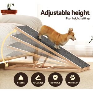 I.pet Dog Ramp 100Cm Adjustable Wooden Steps – Nice N Cheap Variety Store Dog Ramp 100Cm