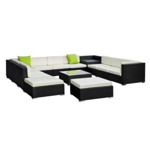 Gardeon 13-Piece Outdoor Wicker Sofa Set – Nice N Cheap Variety Store Outdoor Wicker Sofa Set