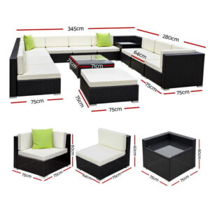 Gardeon 13-Piece Outdoor Wicker Sofa Set – Nice N Cheap Variety Store Outdoor Wicker Sofa Set