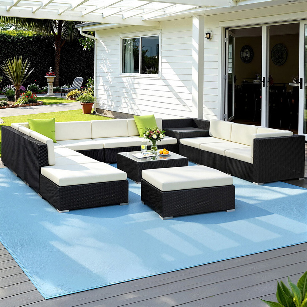 Gardeon 13-Piece Outdoor Wicker Sofa Set – Nice N Cheap Variety Store Outdoor Wicker Sofa Set