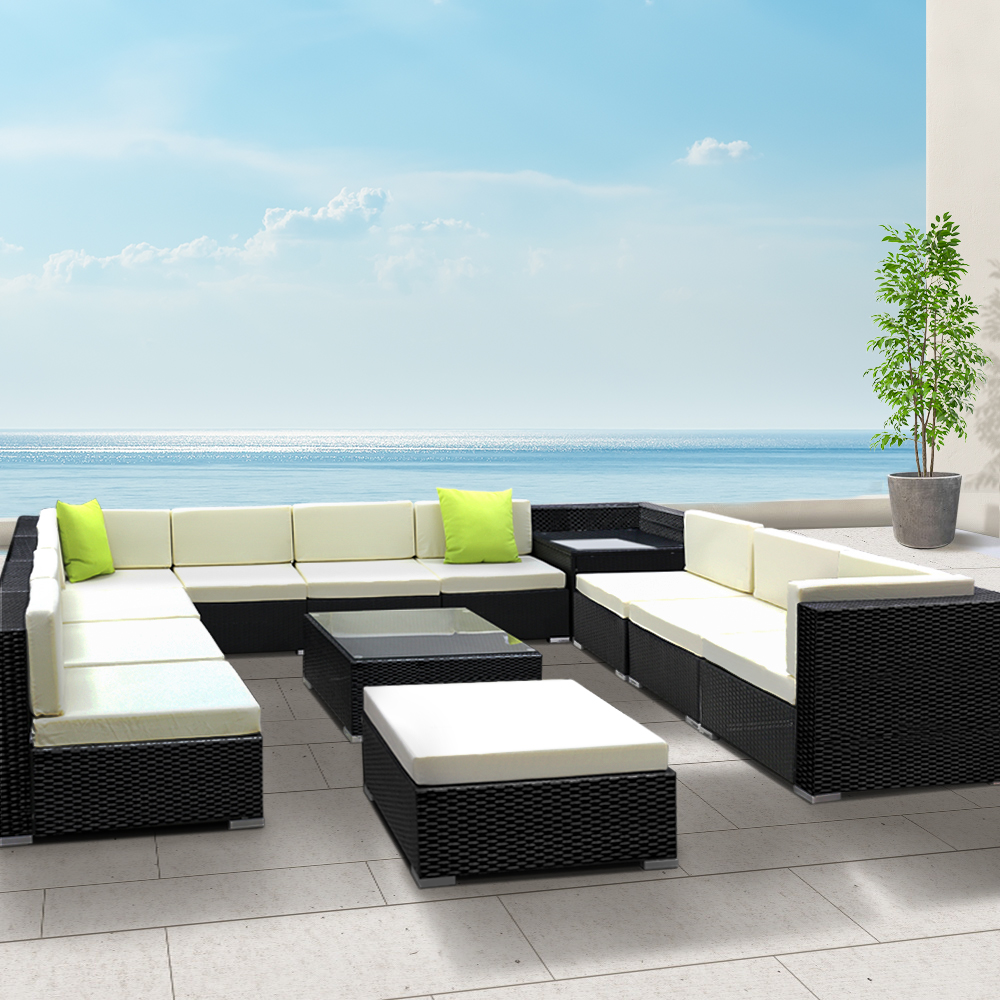 Gardeon 13-Piece Outdoor Wicker Sofa Set – Nice N Cheap Variety Store Outdoor Wicker Sofa Set