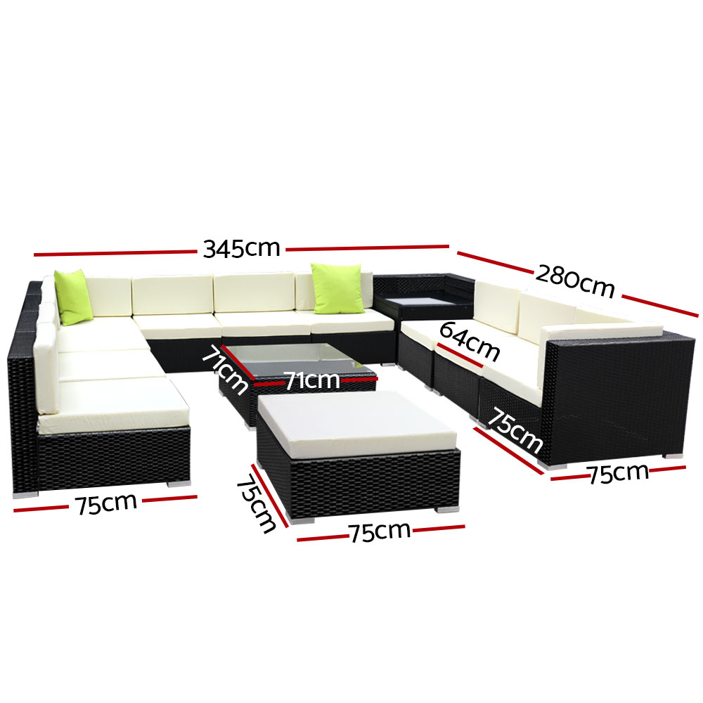 Gardeon 13-Piece Outdoor Wicker Sofa Set – Nice N Cheap Variety Store Outdoor Wicker Sofa Set