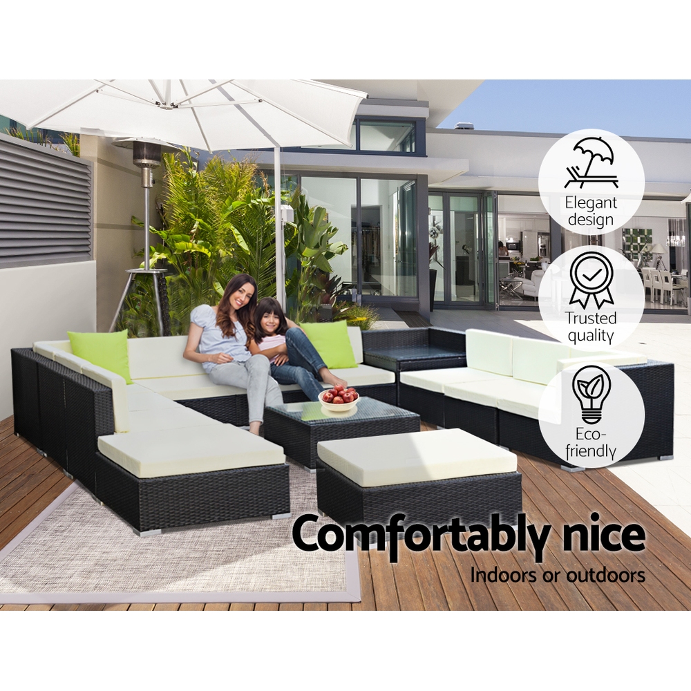 Gardeon 13-Piece Outdoor Wicker Sofa Set – Nice N Cheap Variety Store Outdoor Wicker Sofa Set