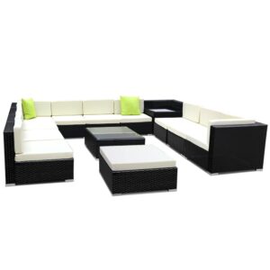 Gardeon 13-Piece Outdoor Wicker Sofa Set – Nice N Cheap Variety Store Outdoor Wicker Sofa Set