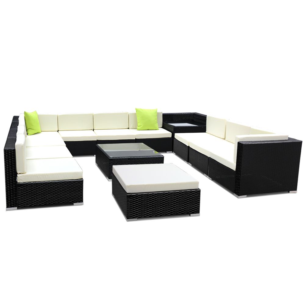Gardeon 13-Piece Outdoor Wicker Sofa Set – Nice N Cheap Variety Store Outdoor Wicker Sofa Set