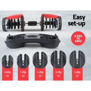 Everfit 24Kg Dumbbells Adjustable Dumbbell Weight Plates Home Gym – Nice N Cheap Variety Store Everfit 24Kg Dumbbells Adjustable Dumbbell Weight Plates Home Gym - Image 6