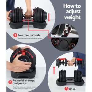 Everfit 24Kg Dumbbells Adjustable Dumbbell Weight Plates Home Gym – Nice N Cheap Variety Store Everfit 24Kg Dumbbells Adjustable Dumbbell Weight Plates Home Gym - Image 7