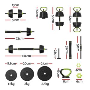 Everfit 25Kg Adjustable Dumbbells Set Kettle Bell Weight Plates Barbells Gym – Nice N Cheap Variety Store Everfit 25Kg Adjustable Dumbbells Set Kettle Bell Weight Plates Barbells Gym - Image 2