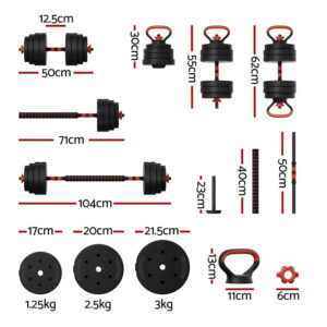 Everfit 40Kg Adjustable Dumbbells Set Kettle Bell Weight Plates Barbells Gym – Nice N Cheap Variety Store Everfit 40Kg Adjustable Dumbbells Set Kettle Bell Weight Plates Barbells Gym - Image 2