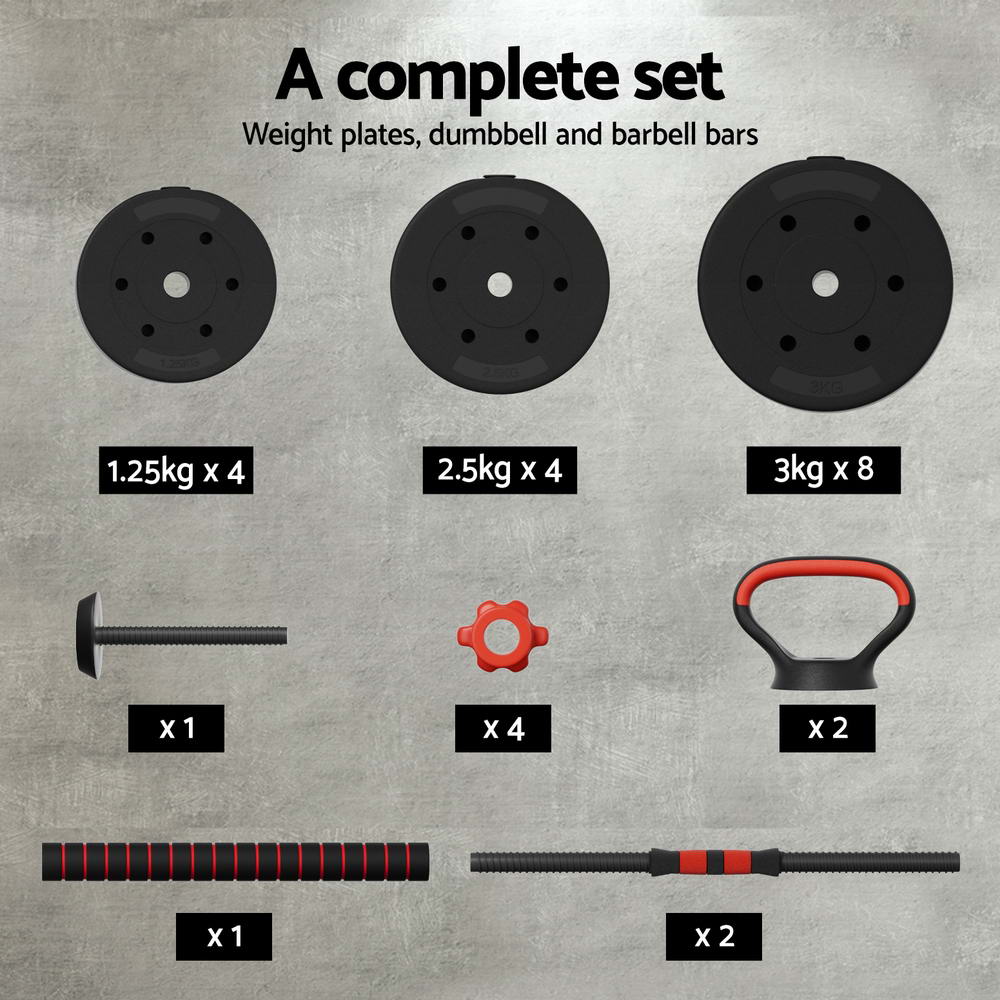 Everfit 40Kg Adjustable Dumbbells Set Kettle Bell Weight Plates Barbells Gym – Nice N Cheap Variety Store Everfit 40Kg Adjustable Dumbbells Set Kettle Bell Weight Plates Barbells Gym - Image 6