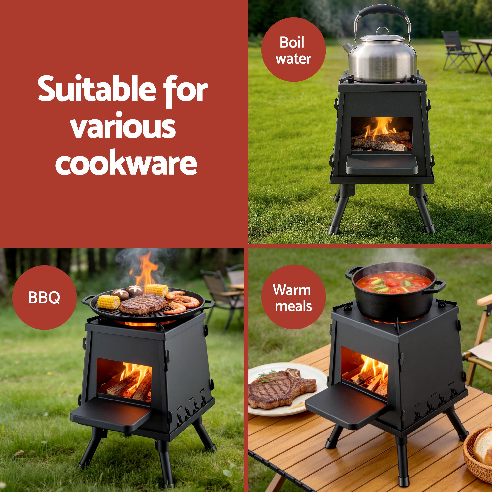 Grillz Portable Fire Pit Bbq | Outdoor Camping Stove – Nice N Cheap Variety Store Portable Fire Pit Bbq