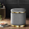 Artiss Ottoman Foot Stool Round Velvet Charcoal – Nice N Cheap Variety Store Velvet Ottoman Stool
