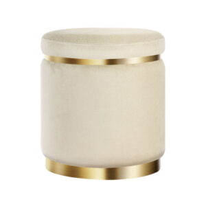 Artiss Round Velvet Ottoman Foot Stool - Cream – Nice N Cheap Variety Store Round Velvet Ottoman