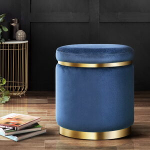 Round Velvet Ottoman