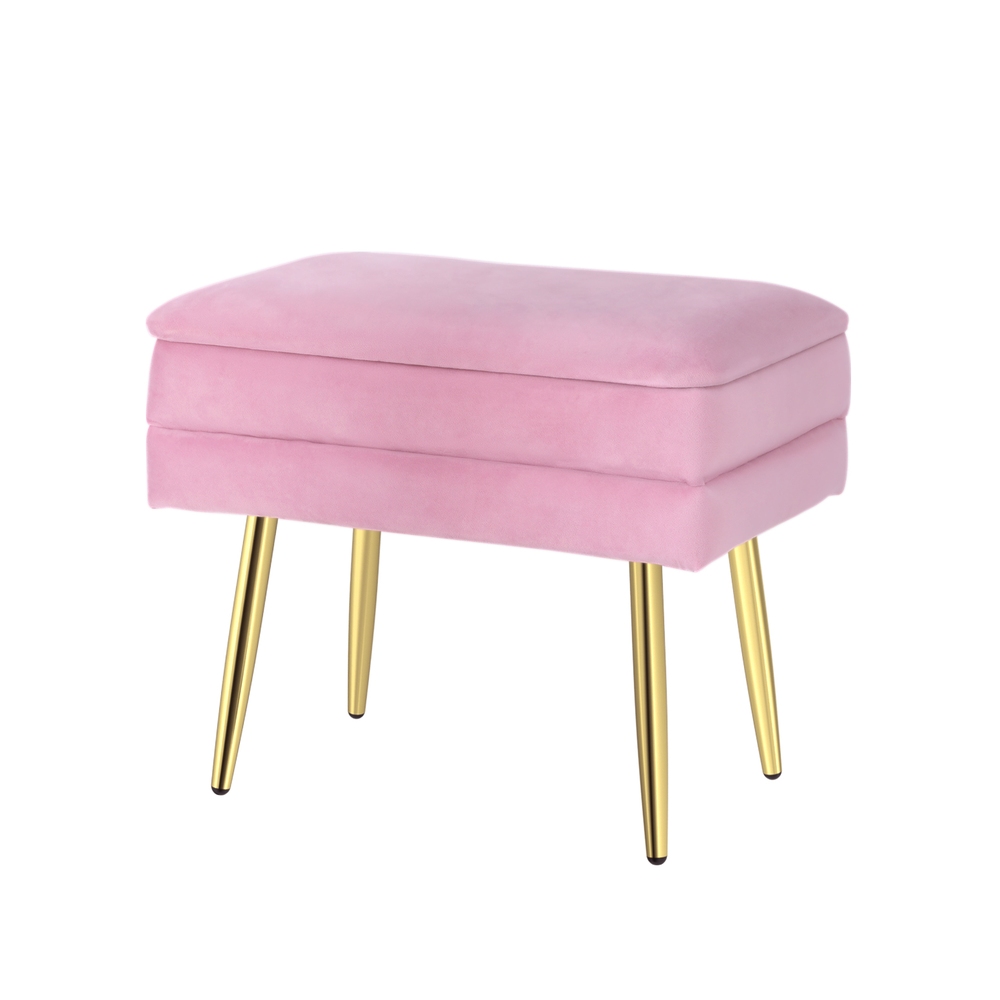 Artiss Velvet Pink Ottoman Storage Foot Stool – Nice N Cheap Variety Store Velvet Pink Ottoman