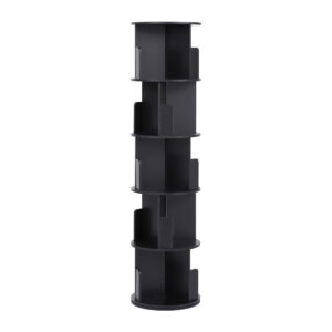 Artiss 5-Tier Swivel Bookshelf | Round Black Display – Nice N Cheap Variety Store Swivel Bookshelf