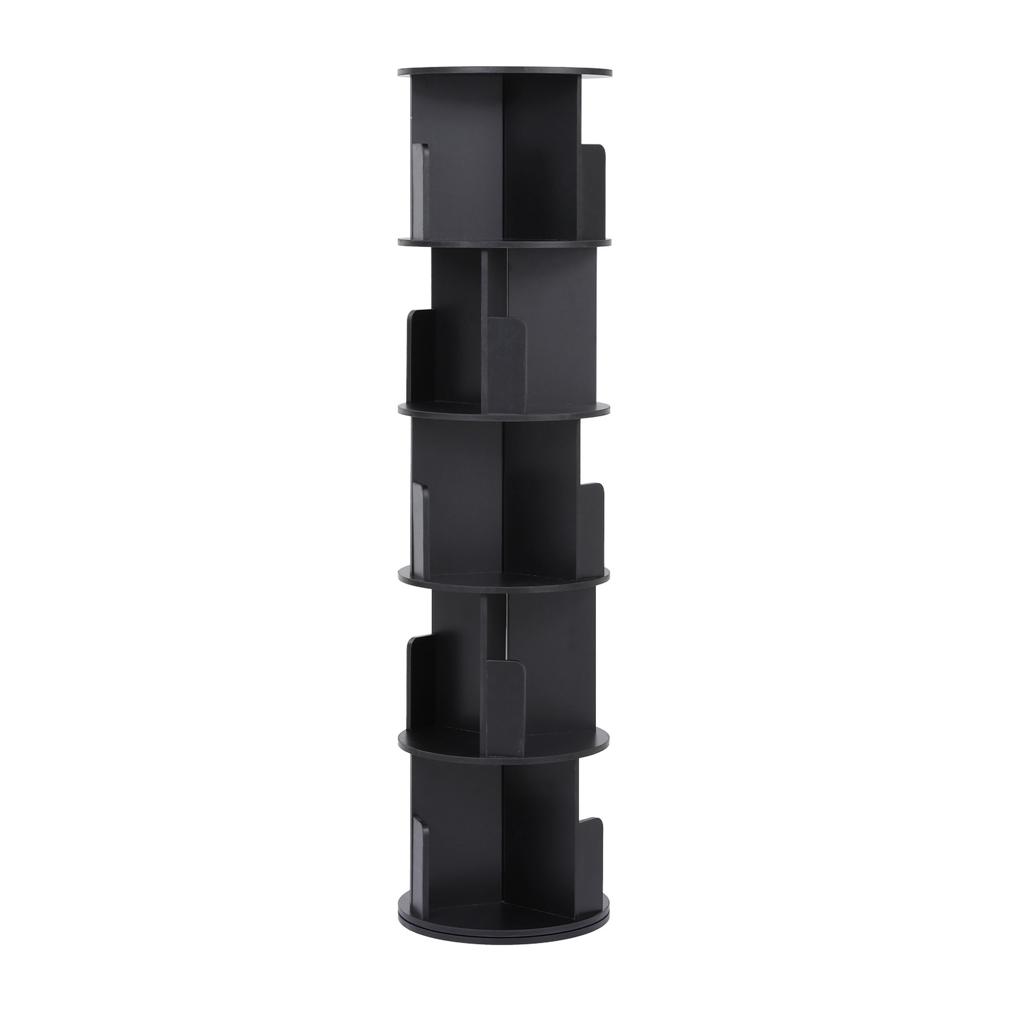 Artiss 5-Tier Swivel Bookshelf | Round Black Display – Nice N Cheap Variety Store Swivel Bookshelf