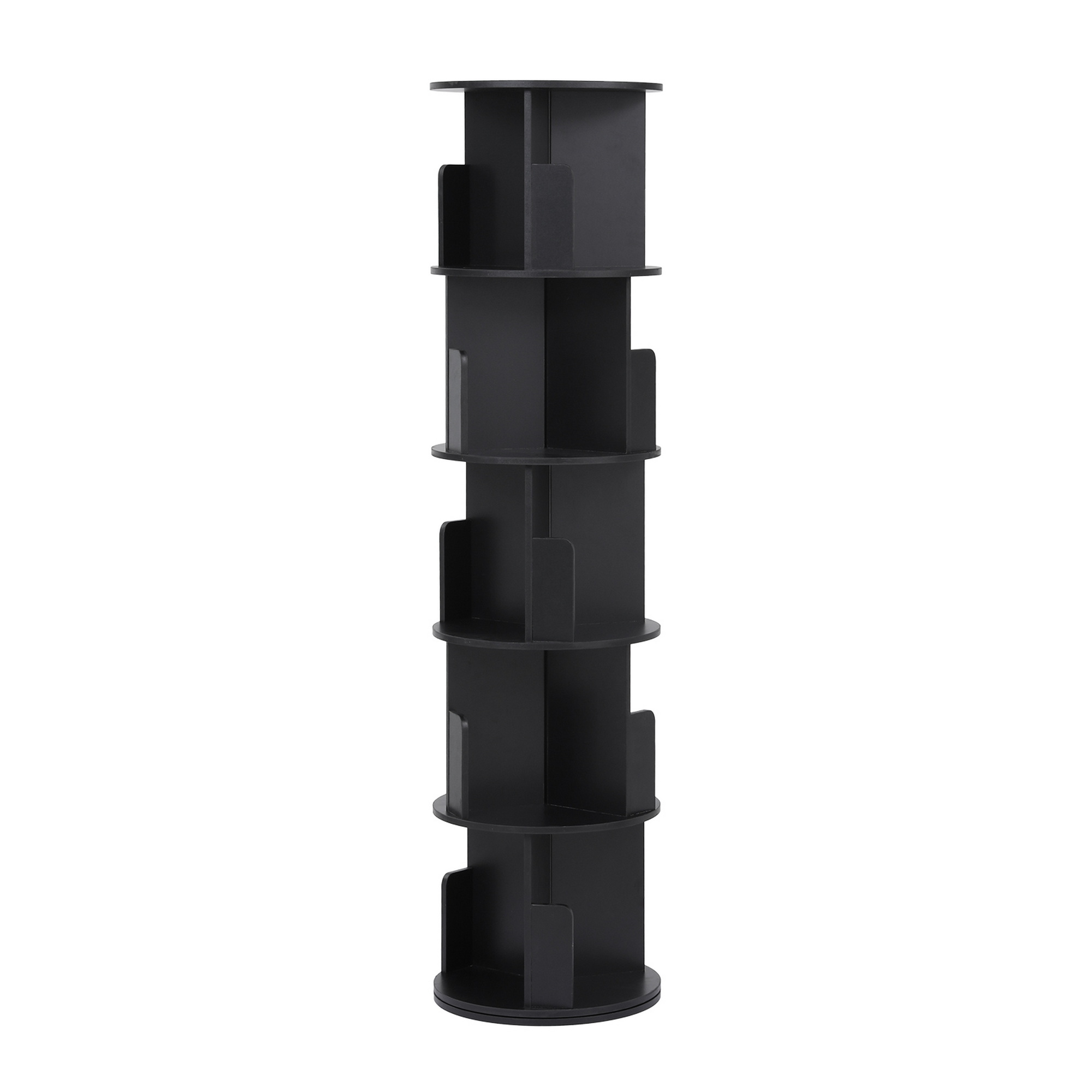 Artiss 5-Tier Swivel Bookshelf | Round Black Display – Nice N Cheap Variety Store Swivel Bookshelf