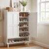 Artiss White Shoe Rack Cabinet | 3 Adjustable Shelves – Nice N Cheap Variety Store White Shoe Rack Cabinet