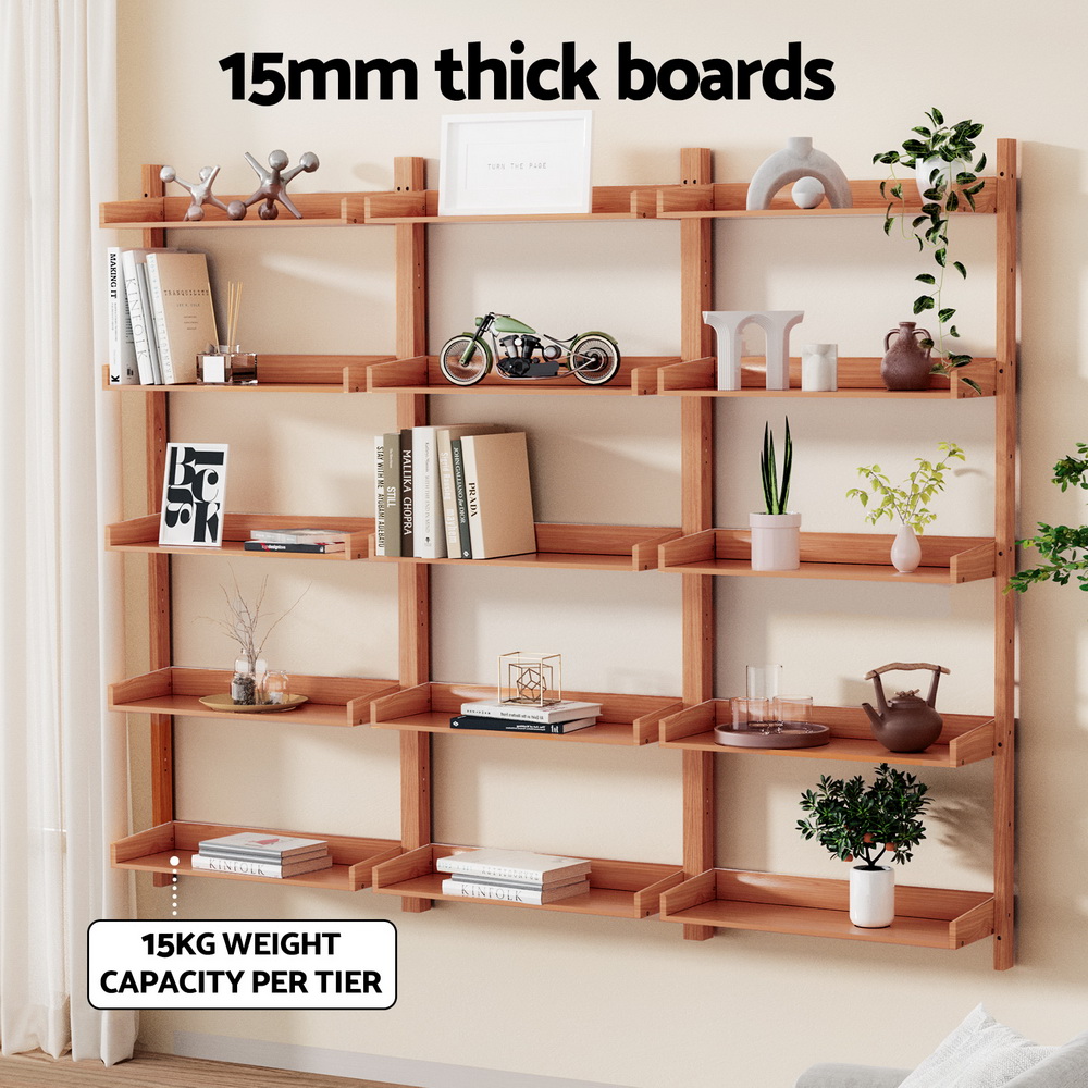 Artiss Capiz Oak Floating Bookshelf – Nice N Cheap Variety Store Capiz Oak Bookshelf
